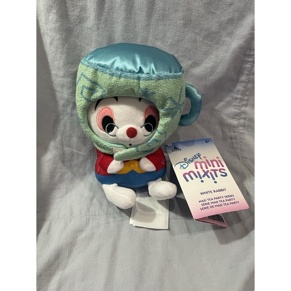 NEW Walt Disney Parks Mad Tea Party Series Mini Mix-its 6" Plush - White Rabbit